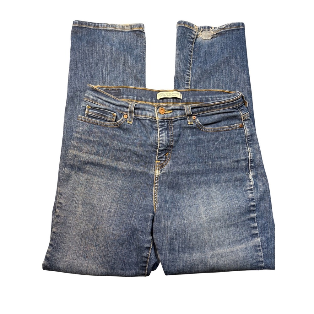 Levis Perfectly Slimming Straight 512 Jeans Womens 10M L30 Blue Denim Mid Rise